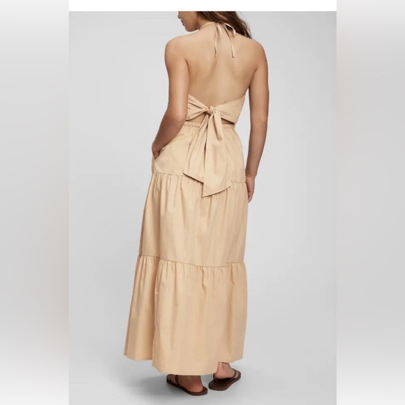 GAP - Tie back halter maxi dress with pockets - Picture 2 of 3